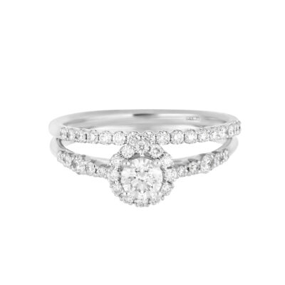 Anillo de Oro Blanco con Diamantes Naturales - Imagen 3