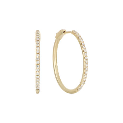 Aretes de Oro Amarillo con Diamantes