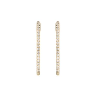 Aretes de Oro Amarillo con Diamantes - Imagen 2
