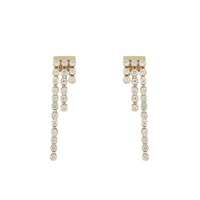 Aretes de Oro Amarillo con Diamantes