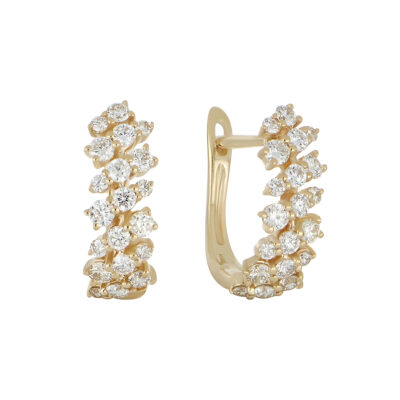 Aretes de Oro Amarillo con Diamantes