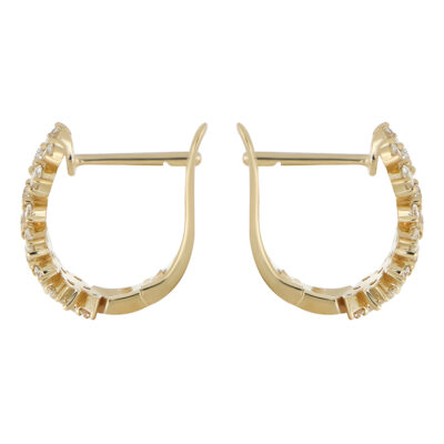 Aretes de Oro Amarillo con Diamantes - Imagen 3