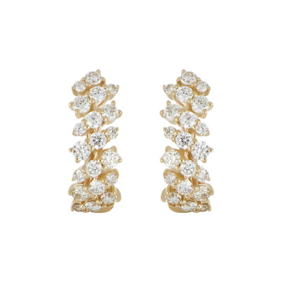Aretes de Oro Amarillo con Diamantes - Imagen 2