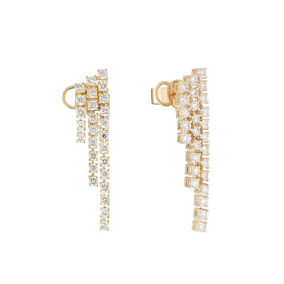 Aretes de Oro Amarillo con Diamantes - Imagen 2