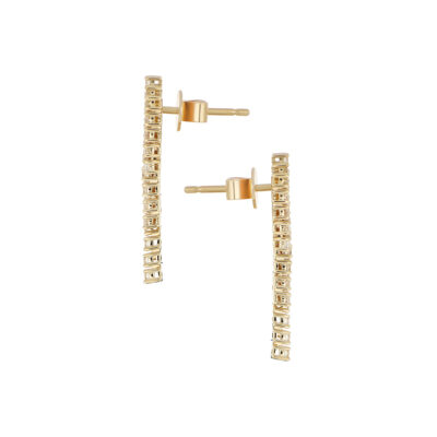 Aretes de Oro Amarillo con Diamantes - Imagen 3