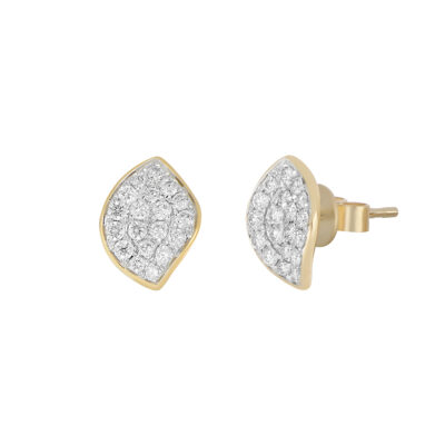 Broqueles de Oro Amarillo con Diamantes - Imagen 2