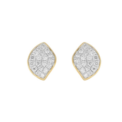 Broqueles de Oro Amarillo con Diamantes